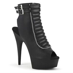 NEW! Open Toe/Heel Ankle Boot, Side Zip 6" Heel, Size 6